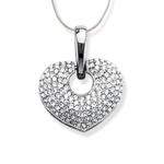 Pave Heart Pendant with Rhodium-plating Pave Heart Pendant with Rhodium-plating